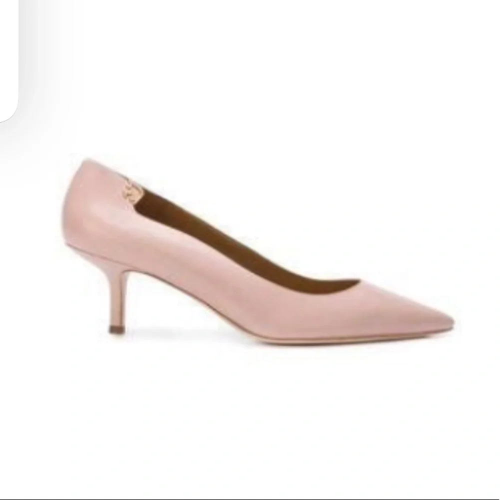 TORY BURCH Sea Shell Pink Pointed-Toe Elizabeth 40mm Baby Calf Pump